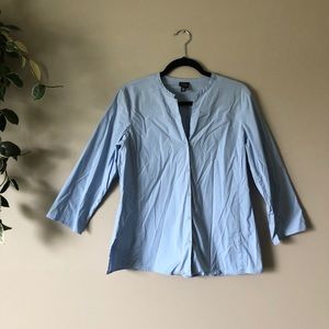 Eileen Fisher button up shirt light blue cotton M
